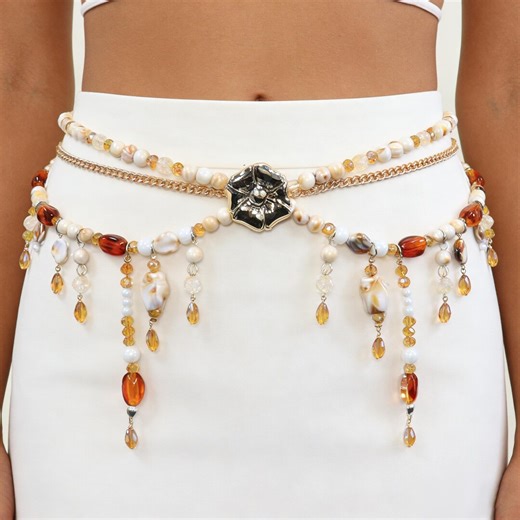 Pearl Waist Chain, Beaded Body Jewelry, Wedding Dress, Cocktail Dress Accessories - Etsy