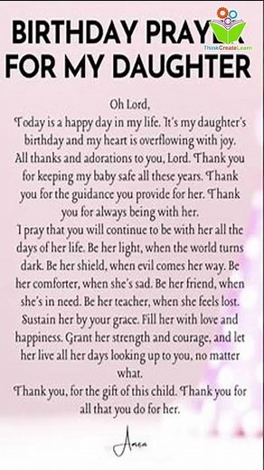 Birthday prayer for my daughter #bible quotes #christ #proverbs #thinkcreatelearn