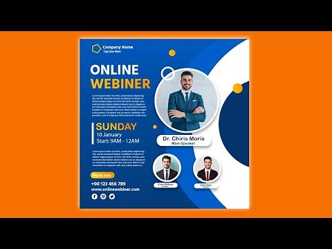 creative webinar poster design How to make online webinar banner design in Adobe Photoshop CC Poster