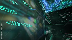 hands typing on keyboard programming software engineering code language writing modern animation Stock Video