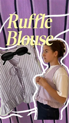 Luisa | sewing | Need some sewing inspiration? Try out this ruffle blouse! 🍇 Upcycle from a button up shirt 💫 . . . . #sewing #upcycle #diy | Instagram