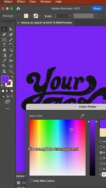 How to add texture to type in Adobe Illustrator 🪄 #adobeillustrator #graphicdesign #design #tutorial #adobe