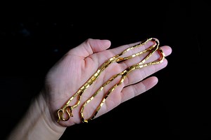 24k Long Gold Chain Necklace 24" Vintage Box - Etsy