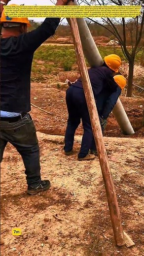 How to erect utility poles manually