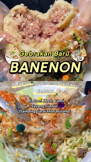 14K views · 334 reactions | Selalu ada gebrakan baru ✨BANENON✨ Menu in Frame : • Paket Nasi Lengkap (+ Es Teh Manis) Rp. 15.000 • ⁠Paket Sop Iga (+ Nasi & Es Teh Manis) Rp. 20.000 • ⁠Bakso Klengser (Urat/Daging Cincang) Rp. 23.000 • ⁠Seblak Prasmanan • ⁠Sop Buah Rp. 12.000 ⏰Jam Operasional : SELAMA RAMADHAN 16.00 - 22.00 WIB Jl. Prof. Moch. Yamin Sayang Cianjur (Samping Hilal Gerai Busana) | Nenda Solihat | Facebook