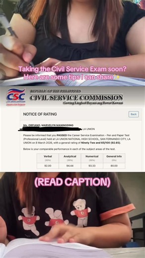 I’m one of the passers of the March 2026 CSE, and these are the tips I can share based on my own experience: 1. Time management is EVERYTHING Ito talaga. Minsan hindi dahil hindi nila alam yung sagot kaya sila bumabagsak—nauubusan lang talaga ng oras. For the Professional Level, you only have 3 hours and 10 minutes for 170 items. Mukha lang mahaba yung time, but trust me, there are questions that will take up a lot of your time—especially sa math, analyzation, and solving problems. Minsan isang 