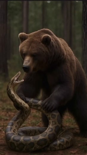 VideoAnimal | Bear’s New Fashion! Python Belt Style! #bear #python #funny #animal #realistic | Instagram