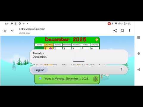 Starfall Calendar December 2025