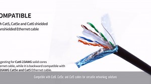 25 Pack Cat 6 Pass Through Shielded RJ45 Connector with Strain Relief Boots Modular Crimp Network Plug for 23AWG Cat6, Cat5, Cat5e SFTP and FTP Solid or Stranded Ethernet Cable
