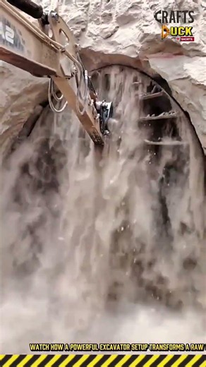Rock Tunnel Entrances: Heavy Machinery Profiling #dailywork #work #process #TunnelExcavation