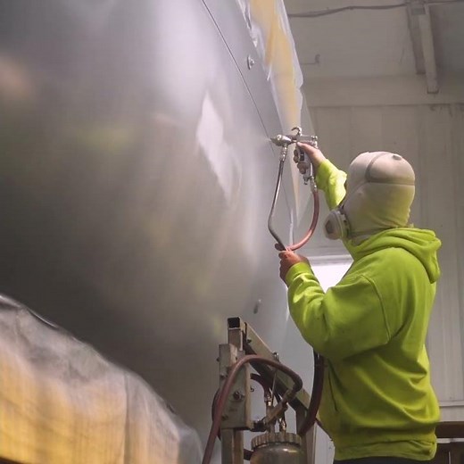 Spray Painting a Sailboat!