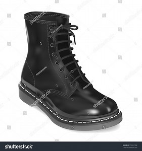 Black Leather Boot Vector Illustration Stock Vector (Royalty Free) 176961908 | Shutterstock