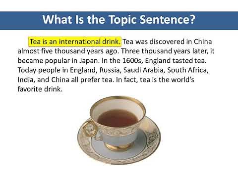 Identifying the topic sentence in a paragraph