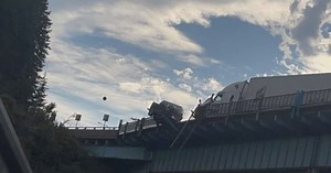 Multi-vehicle crash leaves extensive damage on section of Highway 1 in Sicamous