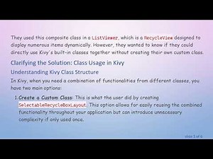 Simplifying Kivy GUI Development: Utilizing Multiple Classes for Recyclable Views