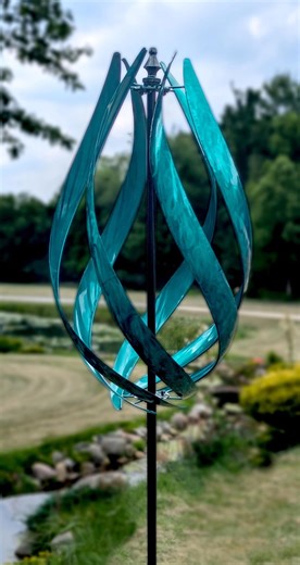 Turquoise Luminous Stratus - Wind Sculpture Spinner - Etsy