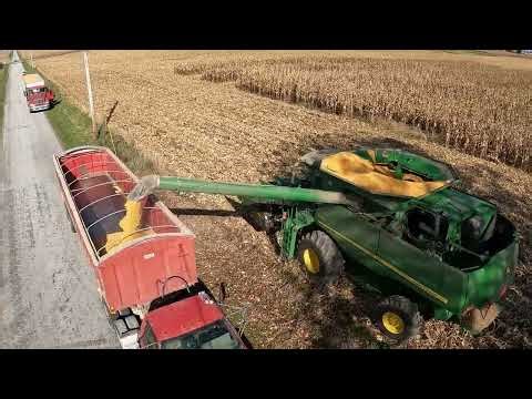 1st Time Hardin County Ohio - Hog Farmers - Corn Harvest 2023 - John Deere S550 #harvestchaser 4K