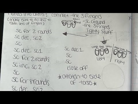 How to crochet: Gorilla Tag Pattern/Fingers into arm