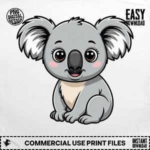 Koala Png, Cute Koala Clipart, Animal Png, Cartoon Koala, Digital Download, Koala Bear Png, Kawaii Koala, Sublimation Png Digital - Etsy