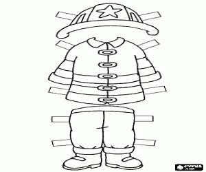 Play to dress up Caillou as a fireman coloring page printable game