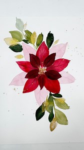 Super simple poinsettia, perfect for beginners! Give it a try and let me know how you did! Brush: Emma lefebvre X craftamo size 8 round #watercolor #watercolour #beginnerwatercolor #beginnerwatercolour #watercolortutorial #Christmas watercolor | EmJ Lefebvre