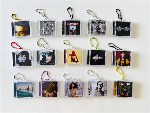 Personalized Mini CD Keychain with NFC - Custom Music Fan Gift, Handmade Album Collectible