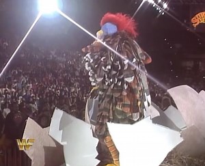 🥚🦃 On November 22, 1990 the fourth annual WWF Survivor Series was held in front of 16,000 fans at the Hartford Civic Center in Hartford, Connecticut on Thanksgiving. This event is known for the on-screen debut of The Undertaker, who went on to become the WWF Champion at the next Survivor Series. The show is also remembered for the appearance of the ill fated “Gobbledy Gooker. Crowd reaction to The Gobbledy Gooker was extremely negative, with fans loudly booing as the costumed Héctor Guerrero d