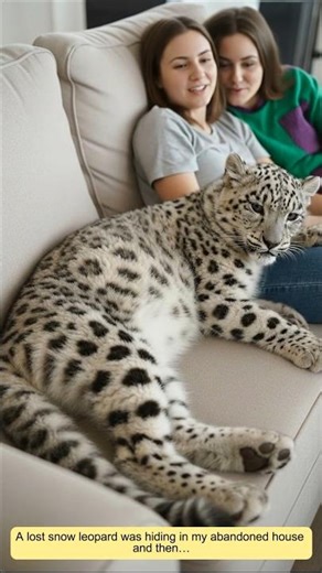 A lost snow leopard was hiding in my abandoned house and then… #animals #shorts