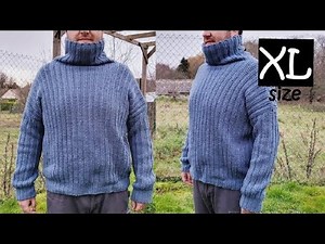Crochet SWEATER for beginners: XL size for MEN sweater in step by step crochet tutorial