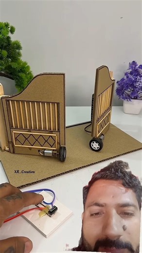 Cardboard open close gate mechanism with Dcmotor #tech #dcmotor #schoolproject #sciencemodel