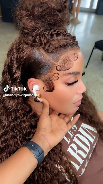 Style your hair with layered pixie cut for a trendy look