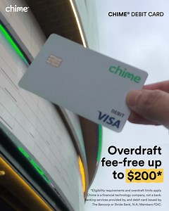 With Chime, you can get fee-free overdraft* and help build your credit with the secured Chime Credit Builder Visa® Credit Card ☑Fee-free overdraft* ☑no annual fee or interest ☑no credit check to apply | Chime