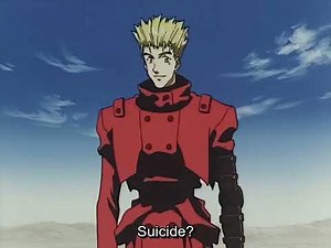Trigun - Vash saves Meryl and Milly