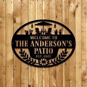 Personalized Metal Patio Sign, Custom Metal Backyard Sign, Outdoor Decor, Custom Family Last Name Sign, Poolside Sign, Backyard Decor - Etsy