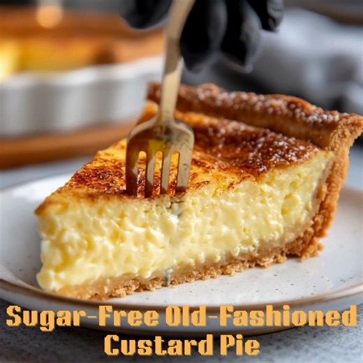 🥧 Sugar-Free Old-Fashioned Custard Pie Smooth, silky, and classic — pure nostalgic comfort in sugar-free form 🍮💛 📝 Ingredients Crust: 1 1/2 cups almond flour 1/4 cup melted butter 2 tbsp powdered monk fruit sweetener 1/4 tsp salt Custard Filling: 2 cups unsweetened almond milk 4 large eggs 1/2 cup powdered allulose 1 tsp vanilla extract 1/4 tsp nutmeg 👩‍🍳 Steps to Create Preheat oven to 350°F. Grease a 9-inch pie pan. Mix crust ingredients; press into pan and bake 10 minutes. Whisk eggs, a