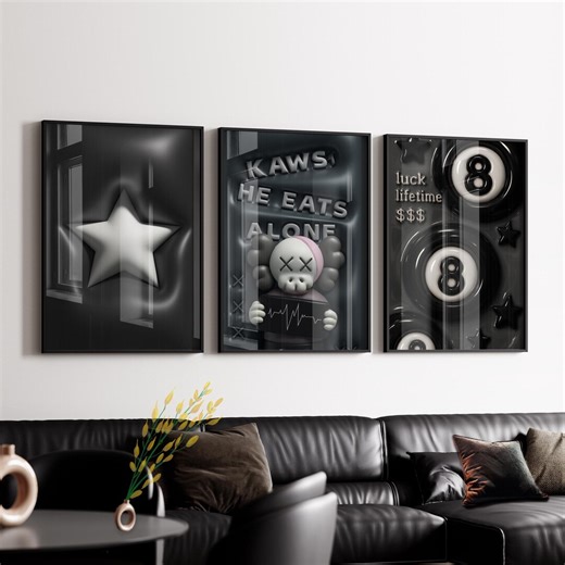 Hypebeast Room Decor: Urban Street Art 3D Prints (set of 3) (digital Download - Etsy
