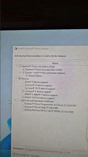 Intel Quartus Prime Lite Edition 23.1std.0.991 #asmr #installation #shorts