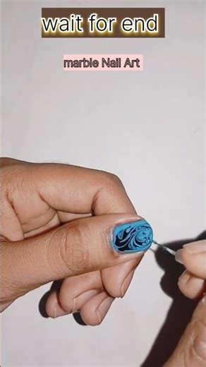 How to create a soft and stylish light blue and black marble nail art 💅✨, #simple nails, #shorts ,