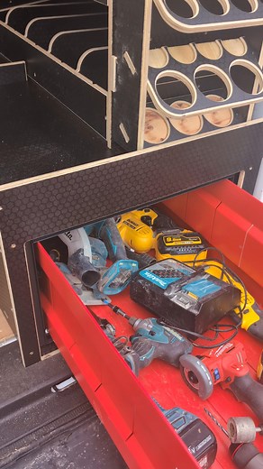 Another cool half-width bundle through our workshop a teaser of our new adjustable retainer module! Keep your eyes peeled 👀 #vanracking #vans #racking #tradesman #yokevans #electrician #plumber - 1761653445 | Yoke Vans