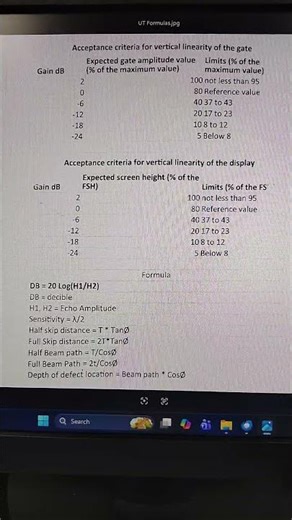 Ultrasonic test formulas (UT) vertical linearity#ndt #welding #ut #v1 block calibration #automobile