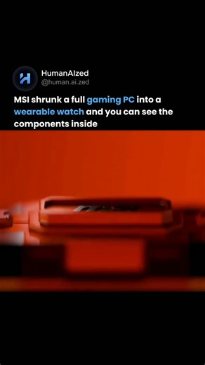 HumanAIzed on Instagram: "Meet MSI Dragon Red Gaming PC Watch — a full battlestation for your wrist ⌚🎮 MSI Gaming PC Watch is a dragon red themed, full-fledged gaming computer shrunk to a wearable size 💀 Designed by Eslam Mhd with: → A transparent façade showing innards → Four pushers to toggle features It's a wearable computer — not intended as a traditional watch but a gaming rig for the wrist 🎯 This fits MSI's profile as a leader in gaming and AIoT solutions ✨ We've officially reached the