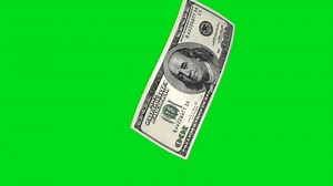 Falling USA Dollar on Green screen