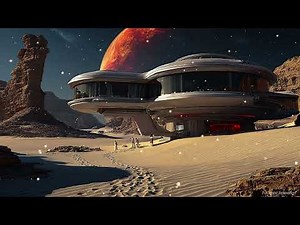Futuristic Space Station Over Alien Desert | Deep Space Ambience & Sci-Fi Soundscape (3H)