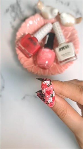 Easy Rose Nail Art 🌹💗 | Rose Day Valentine Nail Design #nailart #easynailart