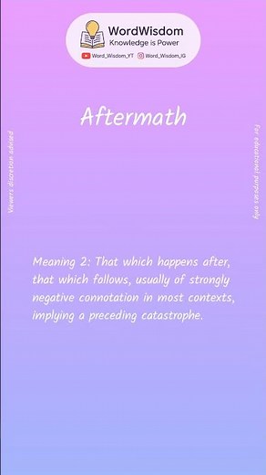 What does "Aftermath" mean? | English vocabulary shorts | #aftermath #wordwisdom