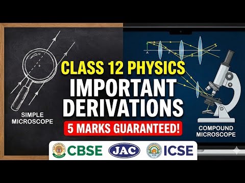 Simple and Compound Microscope Class 12th Board important Derivation CBSE JAC ICSE | score 5/5 marks