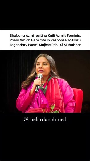Fardan Ahmed on Instagram: "In the early 1940s Kaifi Azmi wrote an explosive poem that would go on to become a rallying cry of feminist movements and expression among Urdu/Hindi-speaking masses. It's called Aurat. The poem smashes for six the ludicrous notion that women are somehow inherently inferior and not cut out for 'manly' tasks like war or revolution. Kaifi urges women to walk alongside men shoulder to shoulder. Aurat was arguably the first such poem in the subcontinent where a male poet