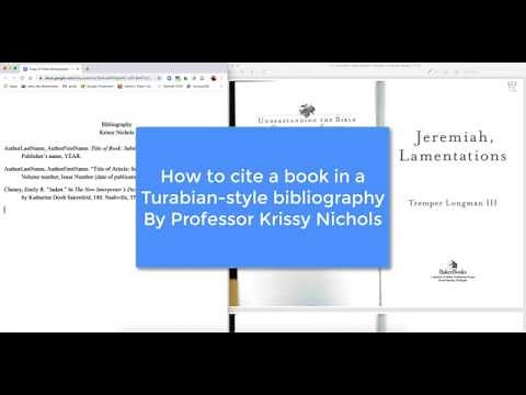How to cite a book in a Turabian-style bibliography