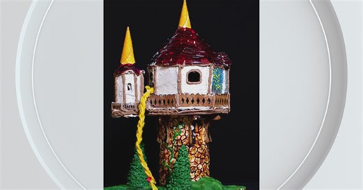 Getting a lesson in making a gingerbread house from Chef Alekka