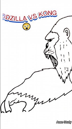 How to draw Godzilla vs Kong | Godzilla x Kong The New Empire #godzillaxkongthenewempire #shorts